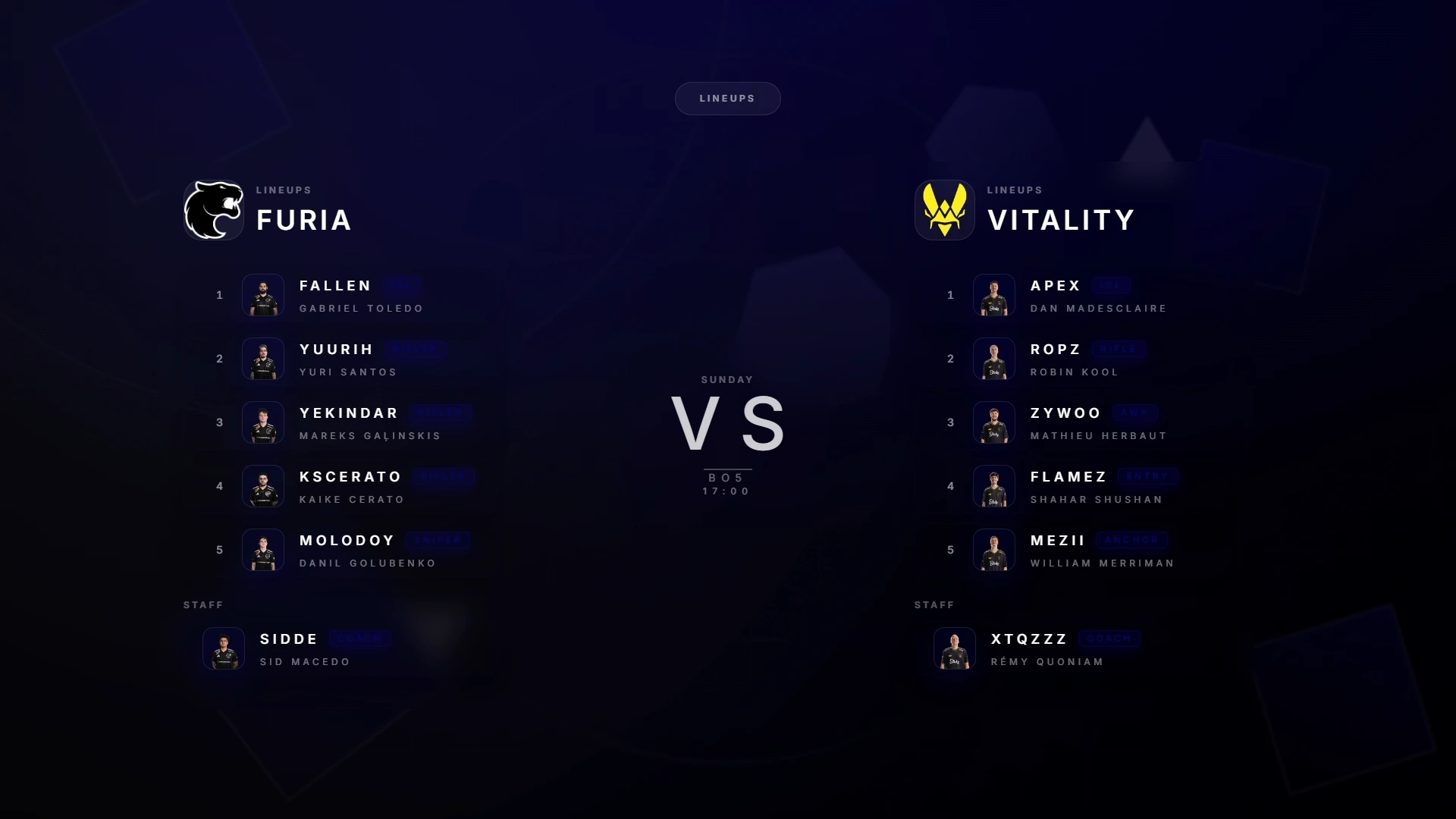 CutROOM teams overlay for CS2 broadcast